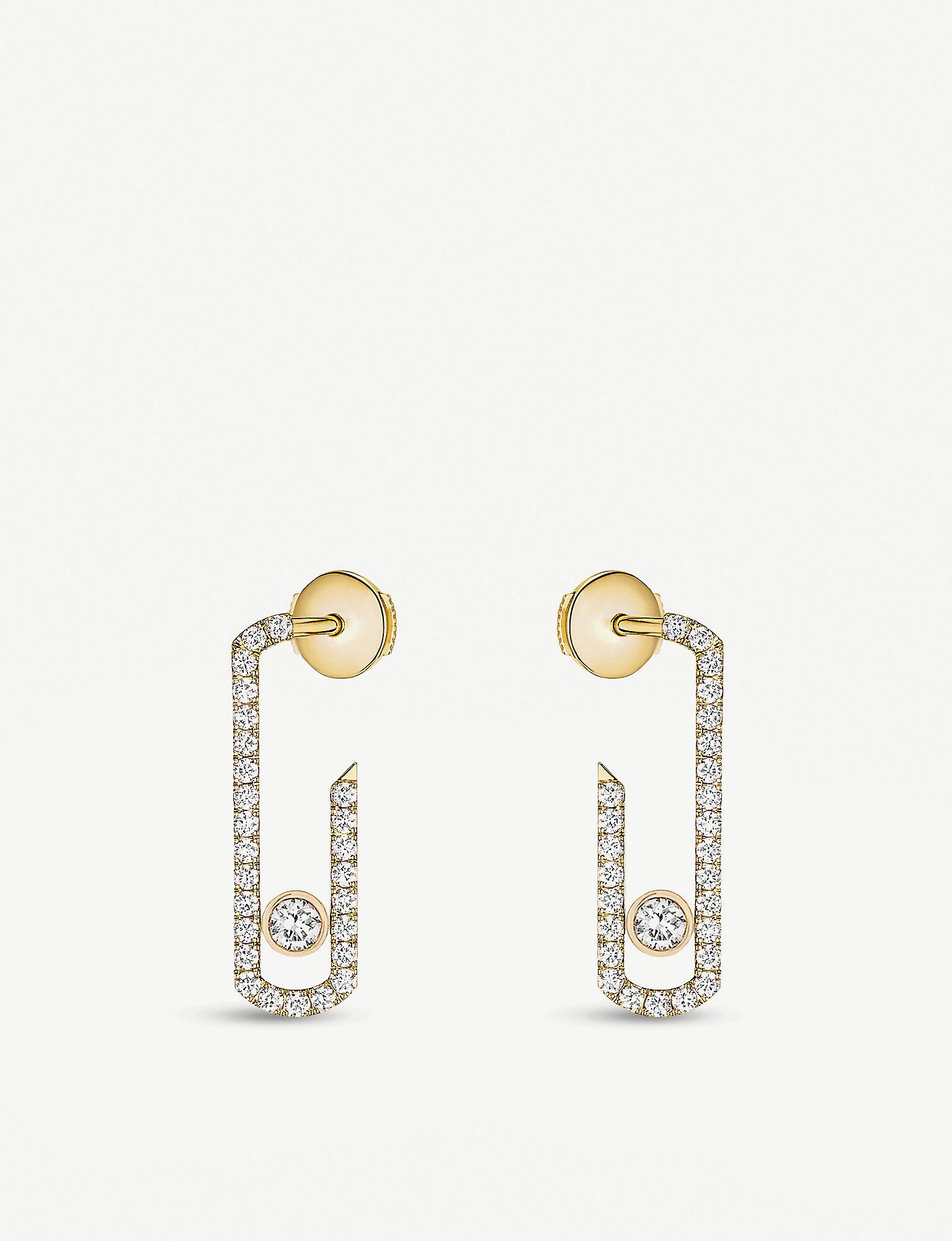 Messika Gigi Hadid Move Addiction 18-carat-gold Diamond Earrings in Yellow  | Lyst