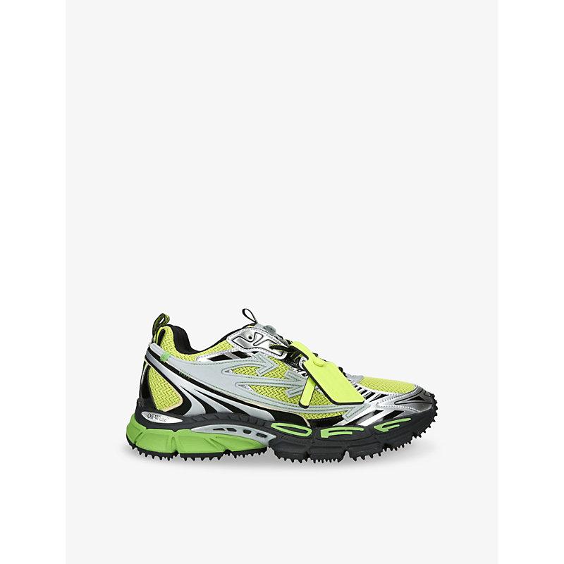 Off White c o Virgil Abloh Off C O Virgil Abloh Be Right Back Mesh And Faux Leather Low Top Trainers in Green for Men Lyst UK