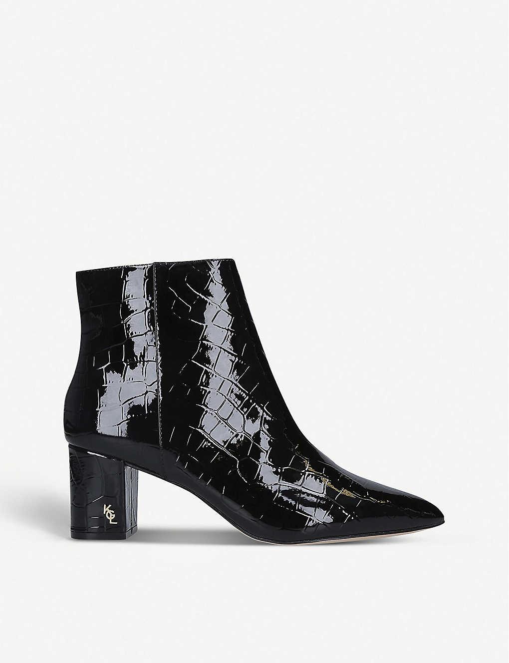 croc black ankle boots