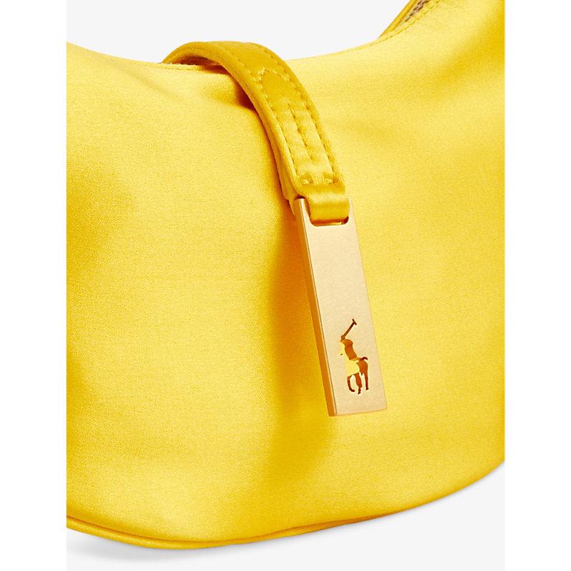 Polo Ralph Lauren Id Logo-embossed Satin Shoulder Bag in Yellow | Lyst