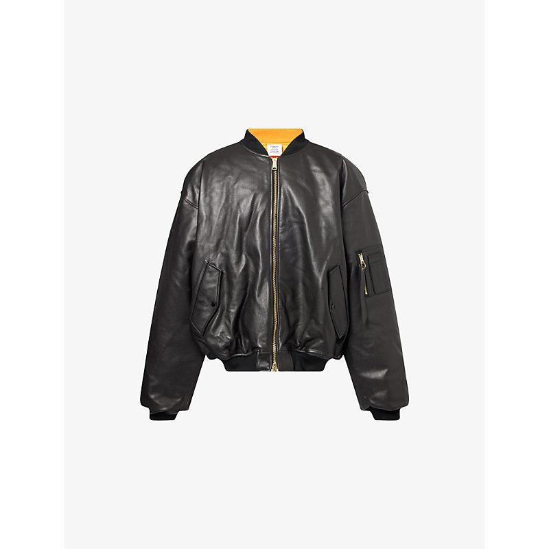 Vetements Oversized Padded Leather Jacket in Black for Men Lyst
