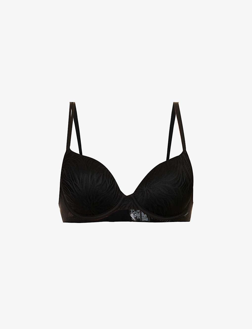 Calvin Klein Sheer Marquisette Floralembroidered Stretchlace Bra in