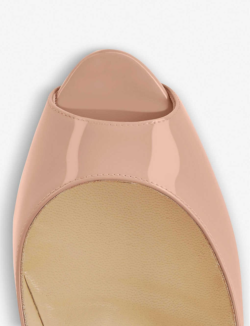 Christian Louboutin Lady Peep 150 Patent Calf in Natural | Lyst Christian Louboutin Lady Peep 150 Patent Calf in Natural | Lyst