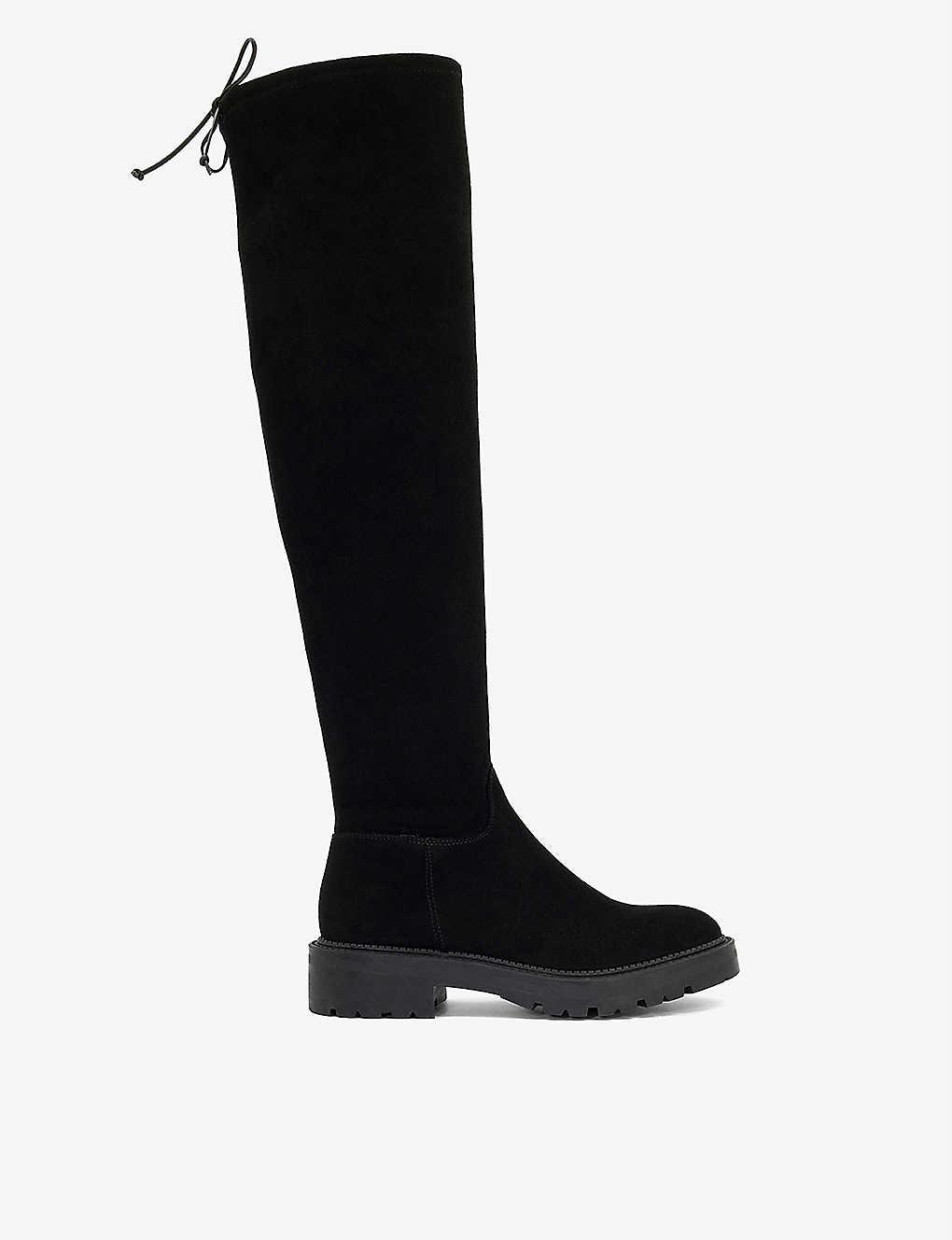 Dune Thorne Chunkysoled Thighhigh Suede Boots in Black Lyst