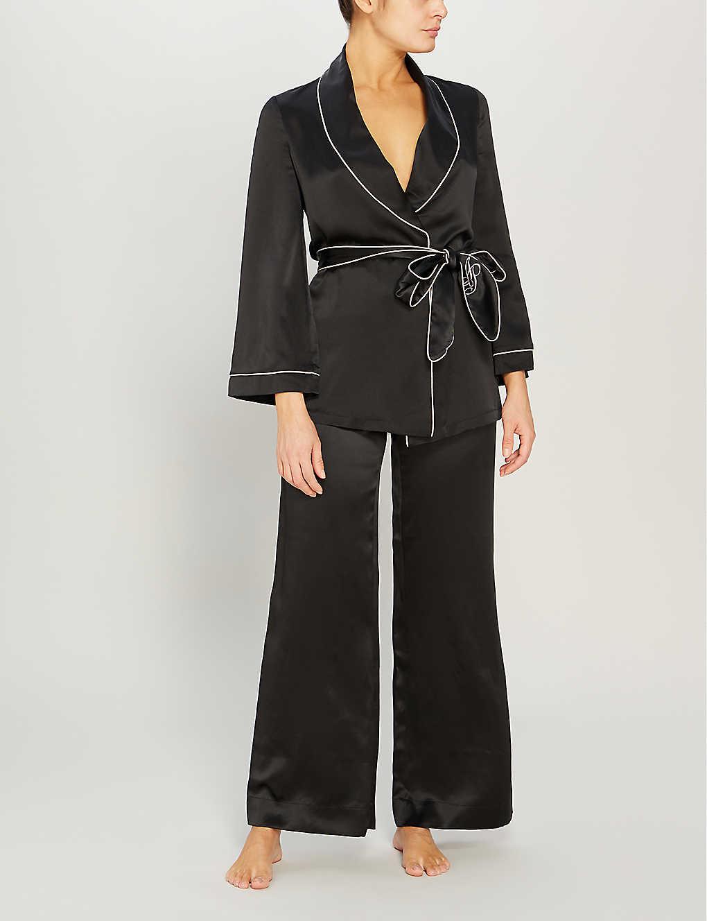 Provocateur Womens Black Classic Silk Pyjama Top - Lyst