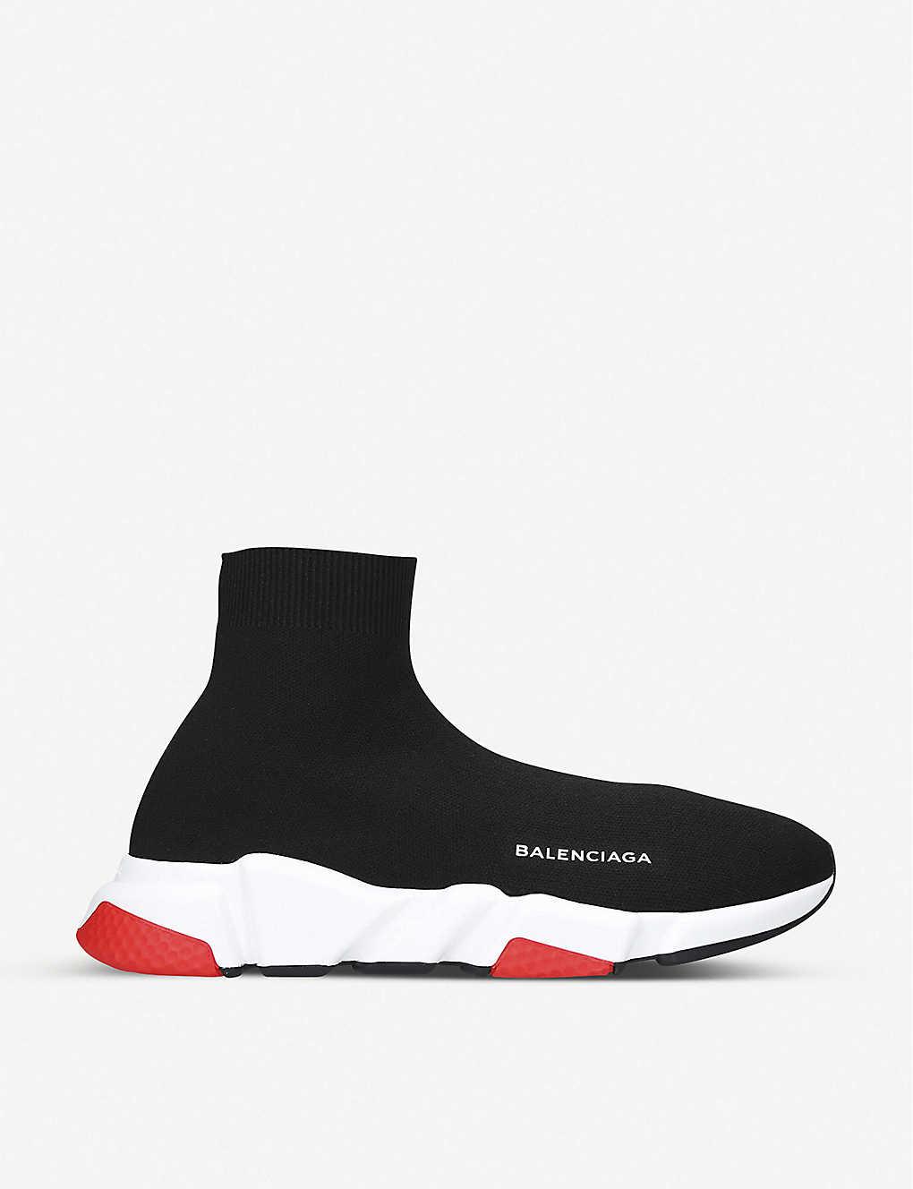 Balenciaga Synthetic Speed Stretch-knit Trainers in Black/Red/White ...