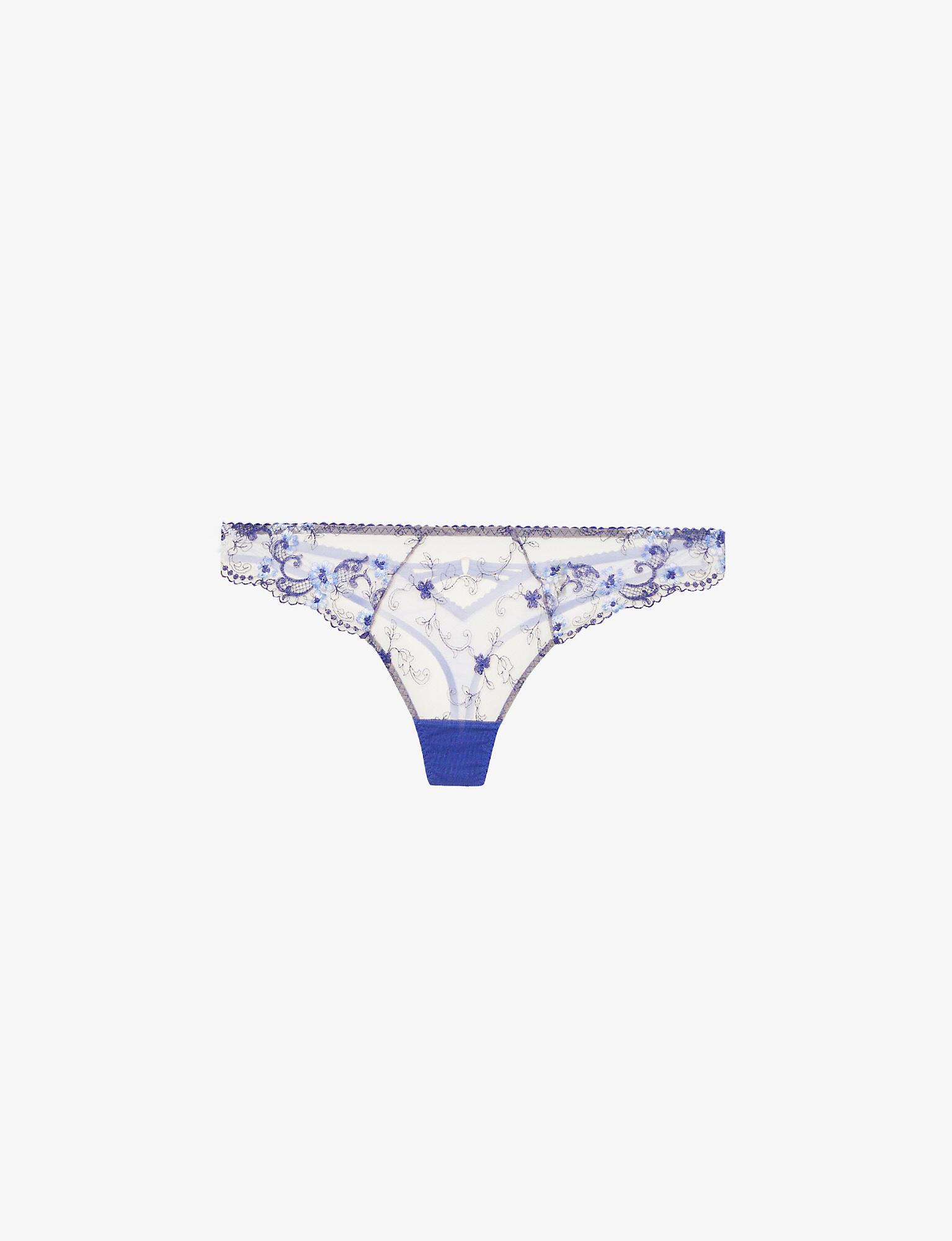 Aubade Idylle À Giverny Mid-rise Stretch-woven Briefs in Blue