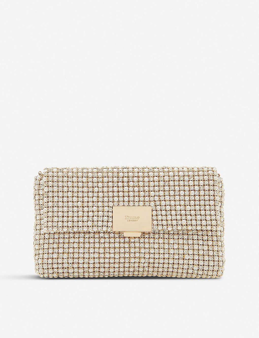 Dune evanderr Diamante Embellished Clutch Bag in White Lyst