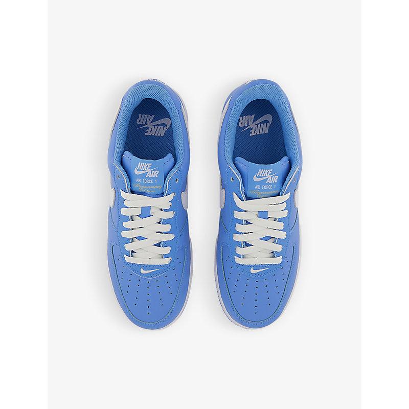 Nike Air Force 1 '07 Logo-embossed Leather Low-top Trainers in Blue for Men  | Lyst
