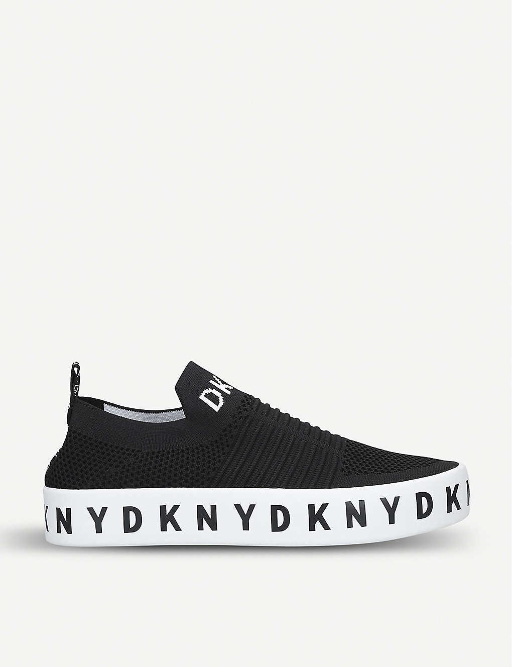 dkny black slip on trainers