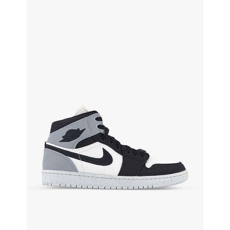 Nike Air Jordan 1 Mid Canvas Mid-top Trainers in White | Lyst