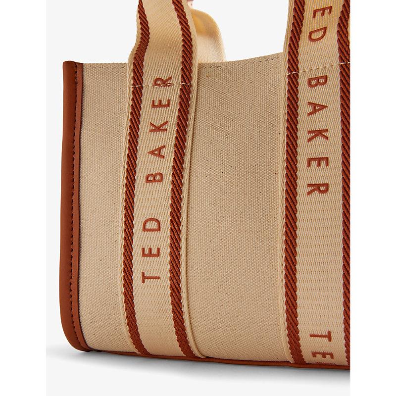 Ted Baker ジョージア ウェビングキャンバスラージトートバッグ Ted Baker Georjia Branded Webbing Canvas Medium Tote Bag