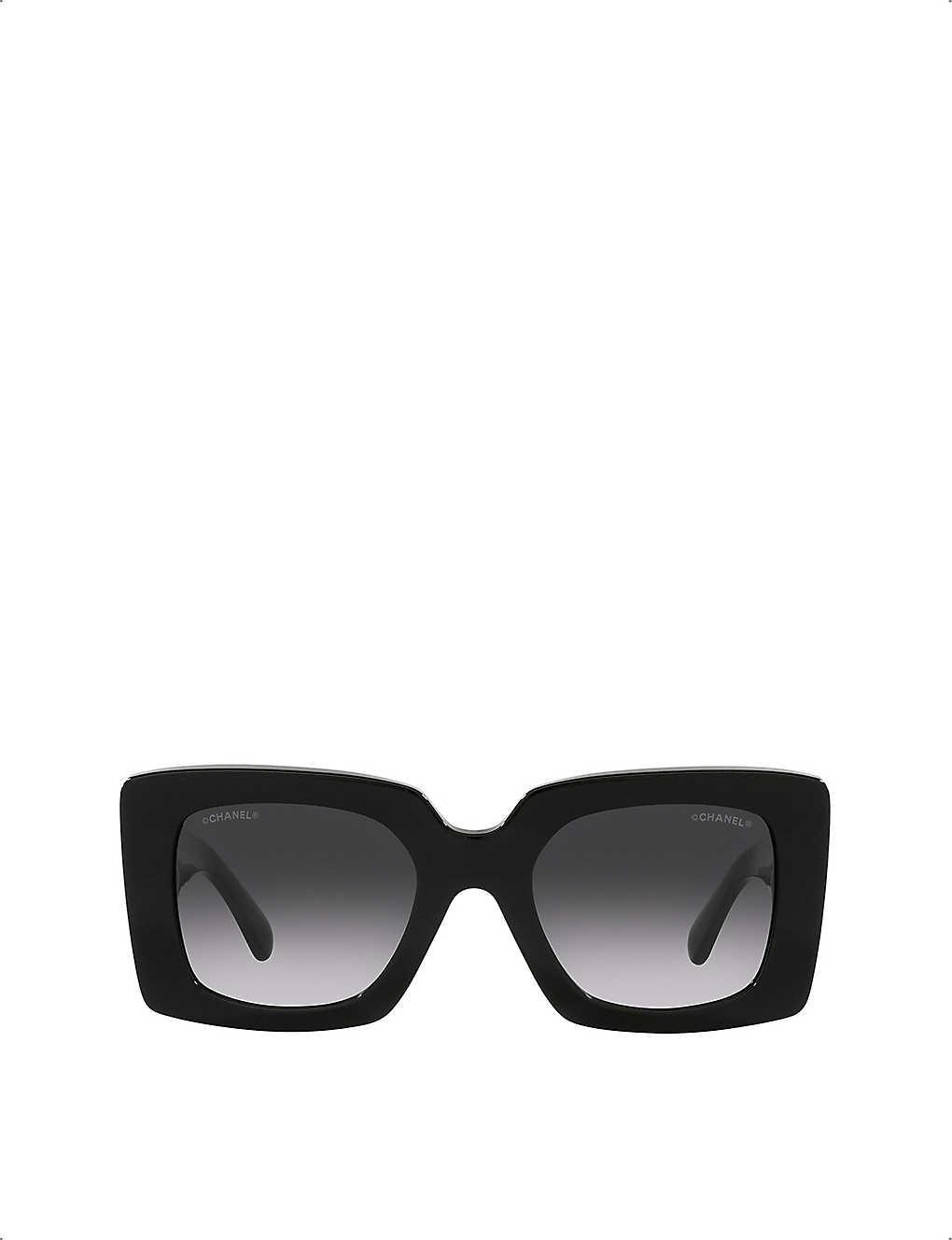 Svarende til Limited spion Chanel Square Sunglasses in Black | Lyst
