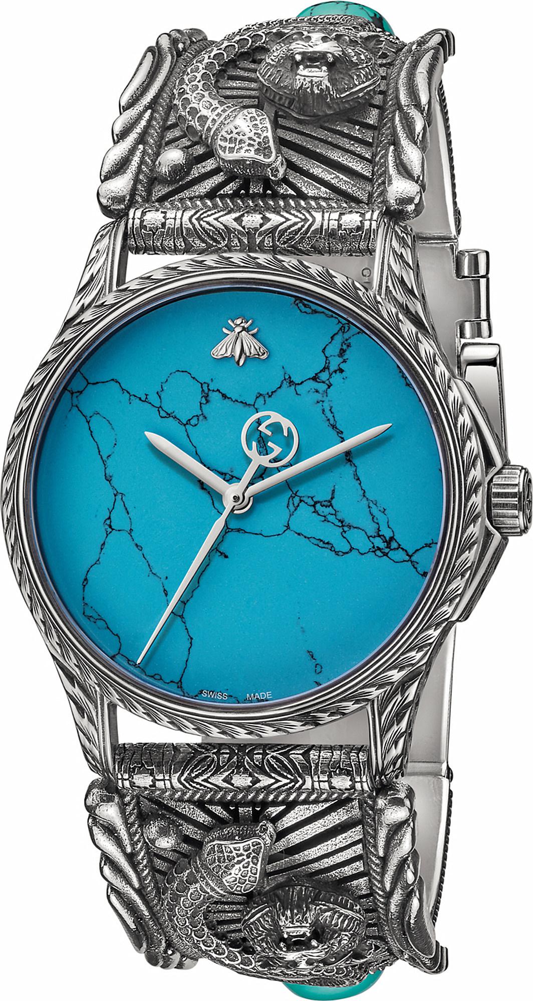gebruik ijzer bijkeuken Gucci Marche Des Merveilles Stainless Steel And Turquoise Watch in Blue |  Lyst