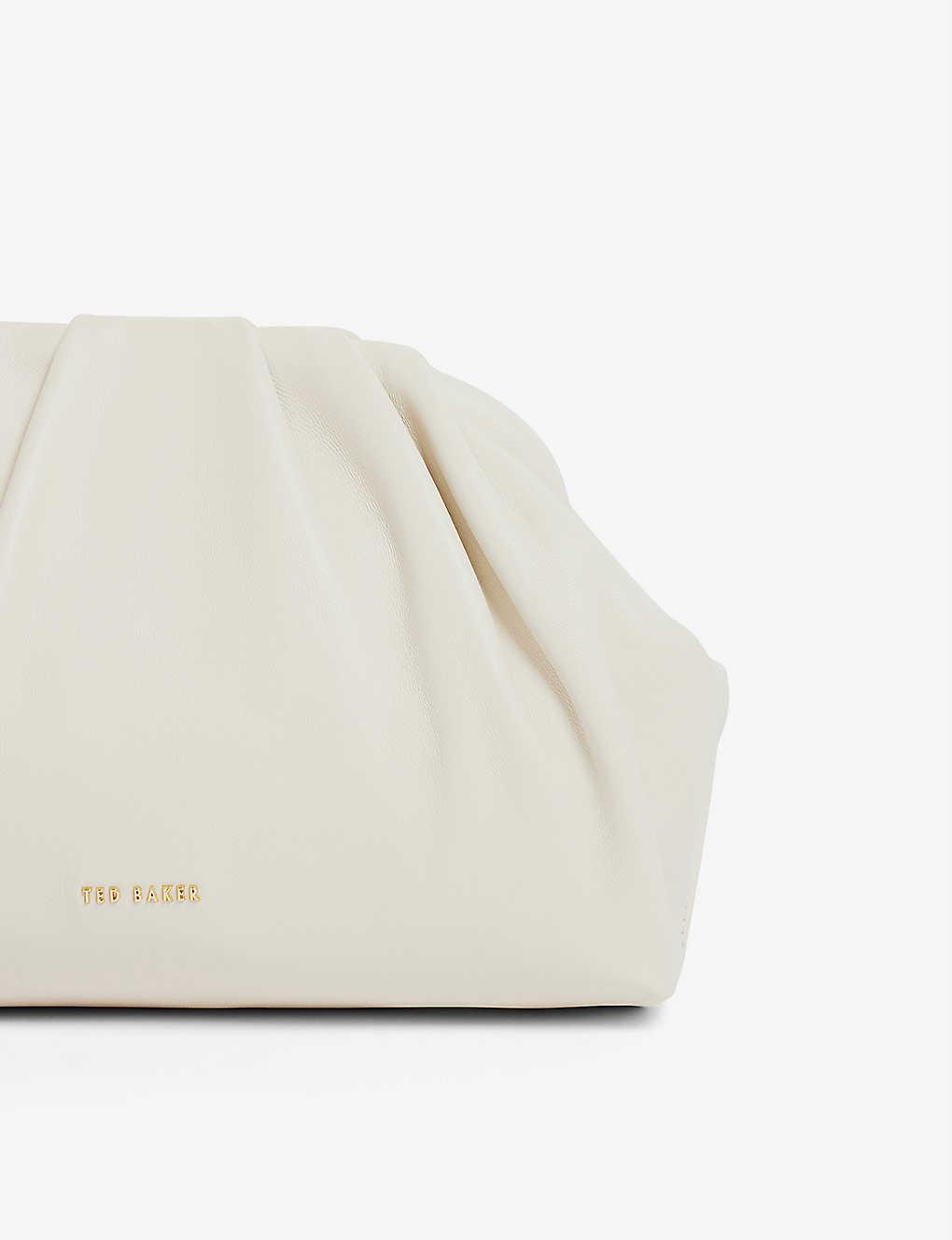 Ted Baker Abyoo Gathered Leather Clutch Bag in White Lyst