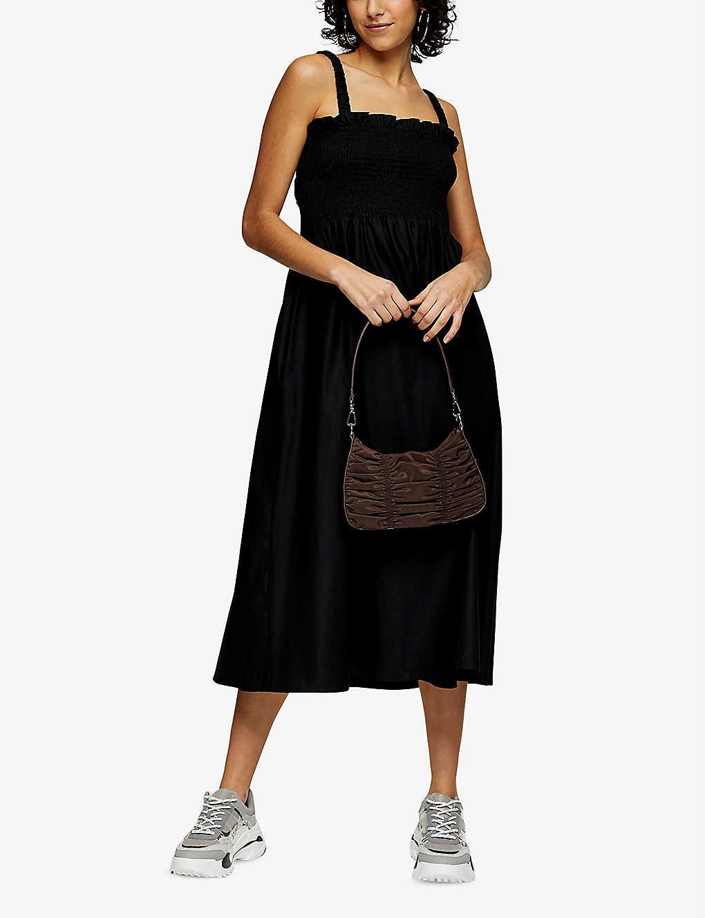 topshop shirred dress