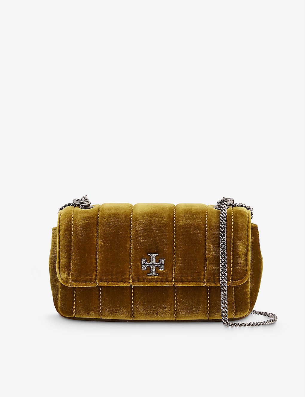 Tory Burch Kira Mini Velvet Shoulder Bag in Brown | Lyst