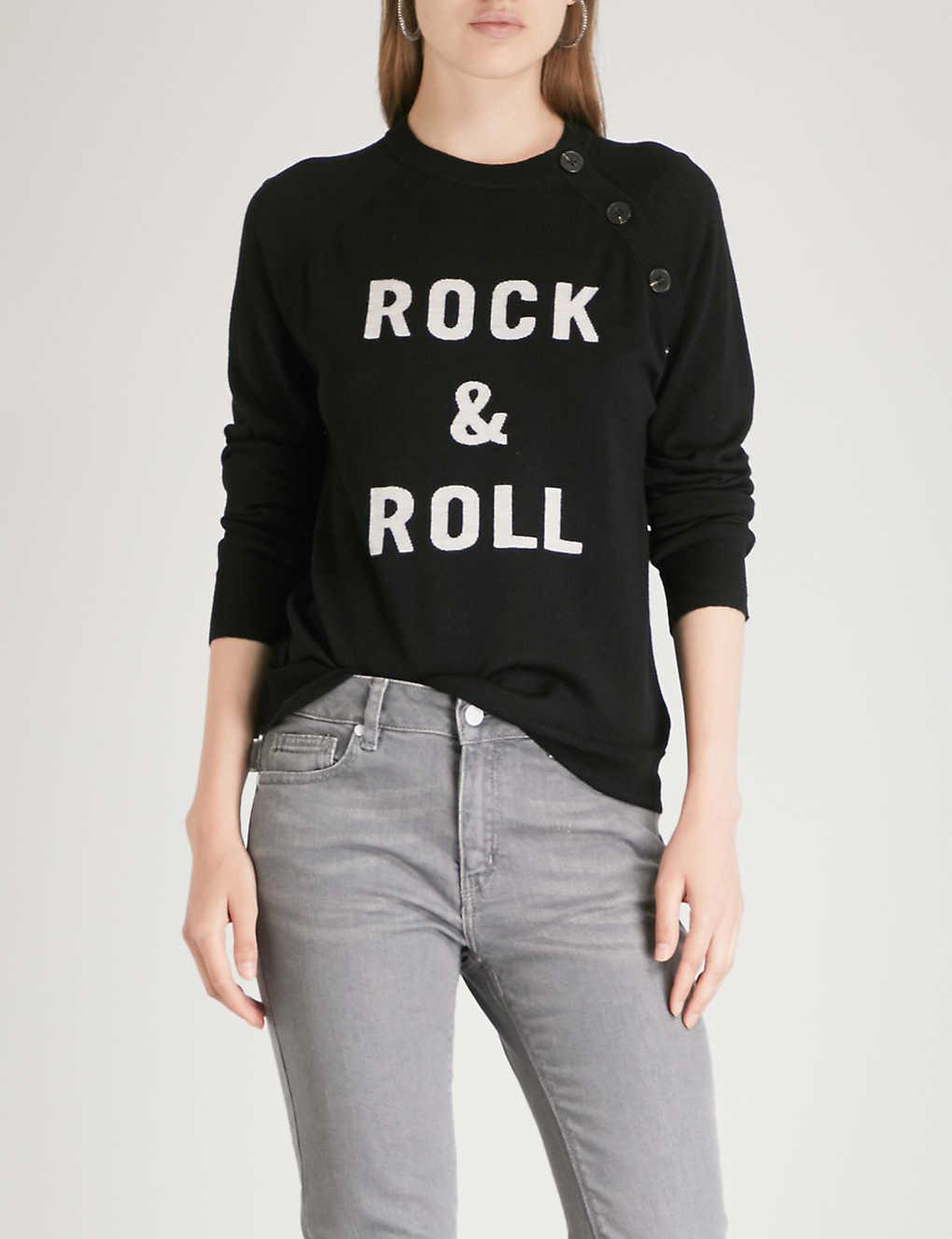 Zadig & Voltaire Rock'n'roll Merino-wool Jumper in Black | Lyst