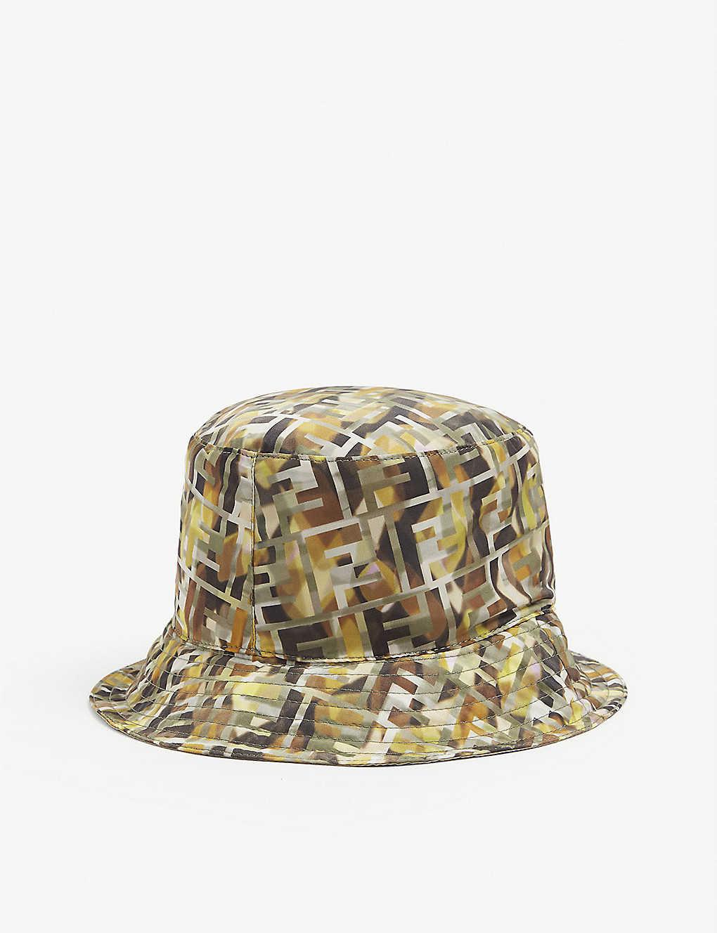 Fendi Synthetic Ff Camouflage-print Bucket Hat in Green for Men - Lyst
