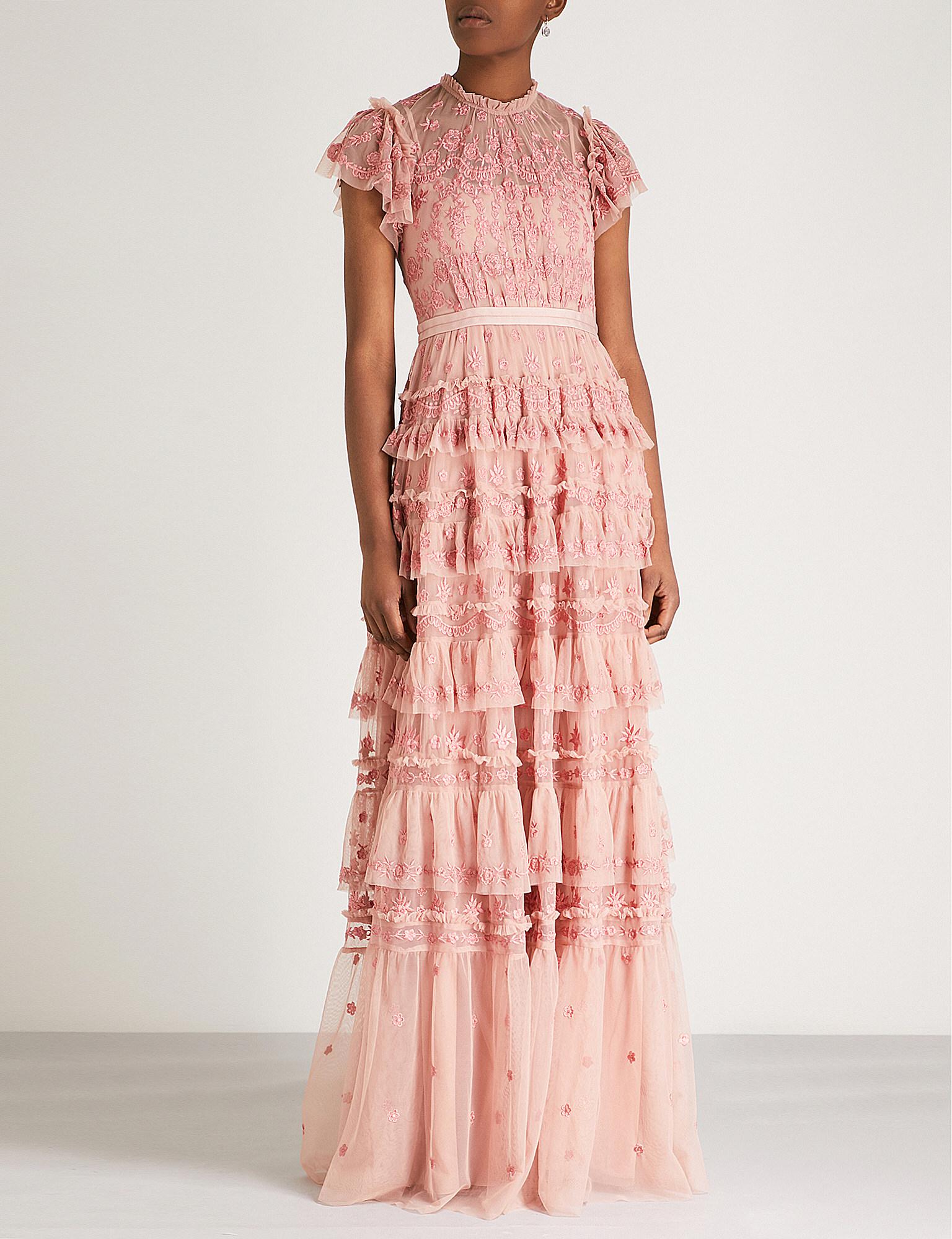 Needle & Thread Darcy Embroidered Chiffon Gown in Vintage Rose (Pink) |  Lyst Canada