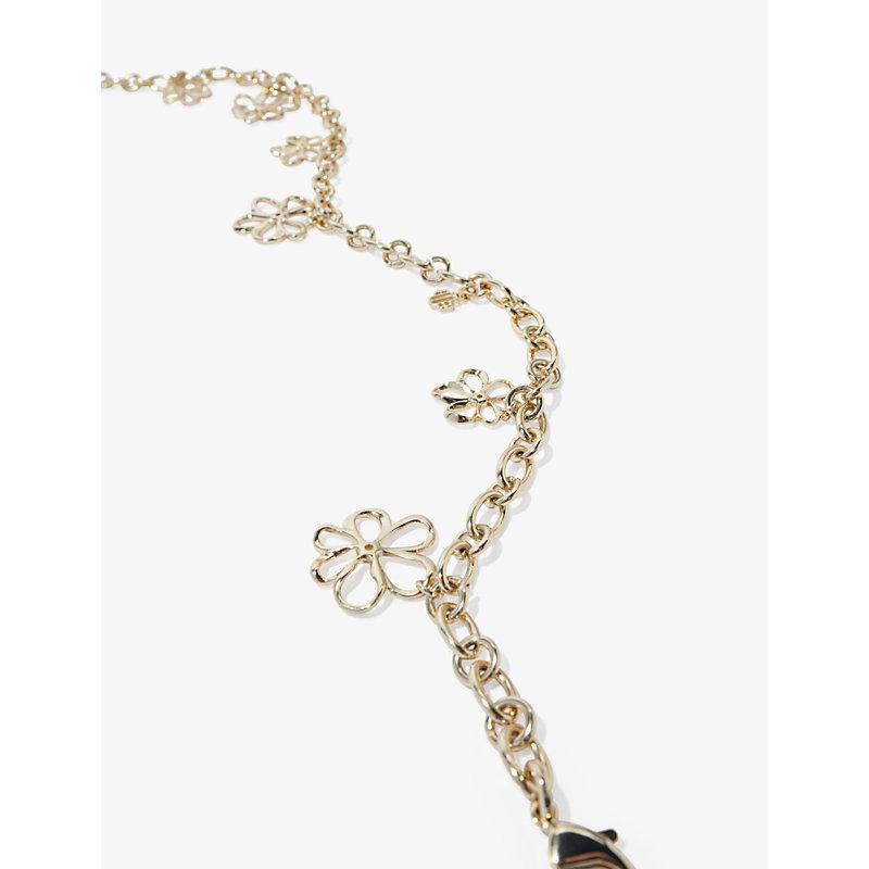 Maje Flower embellished Gold tone Brass Chain Belt in White Lyst UK