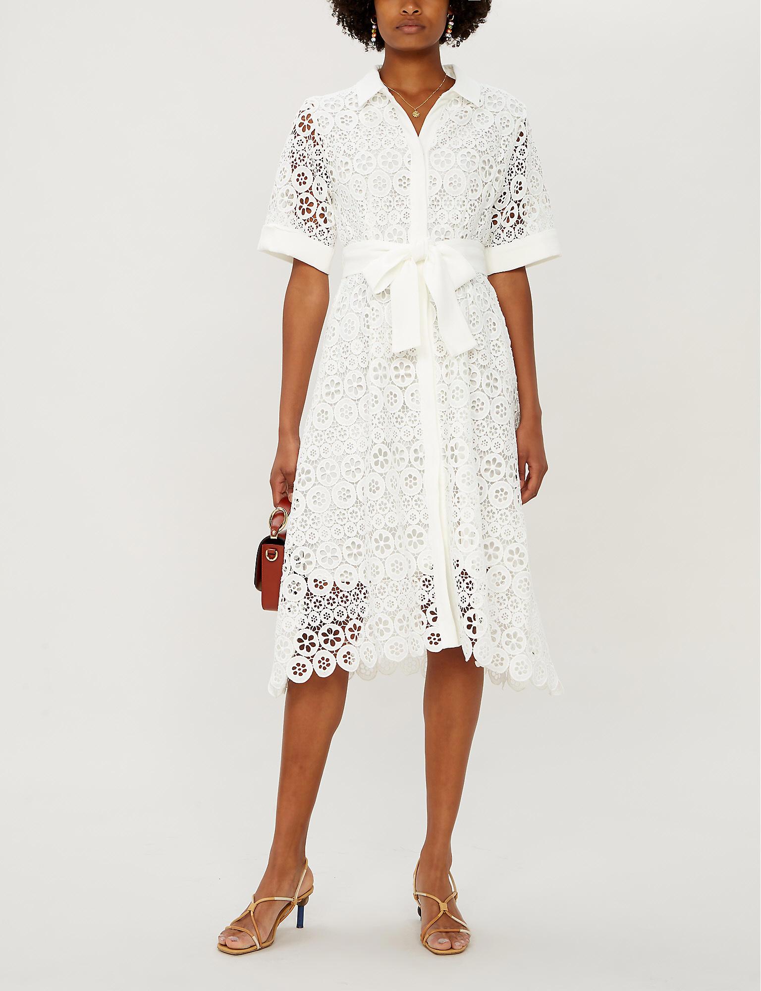 Maje Embroidered Guipure-lace Dress in White | Lyst