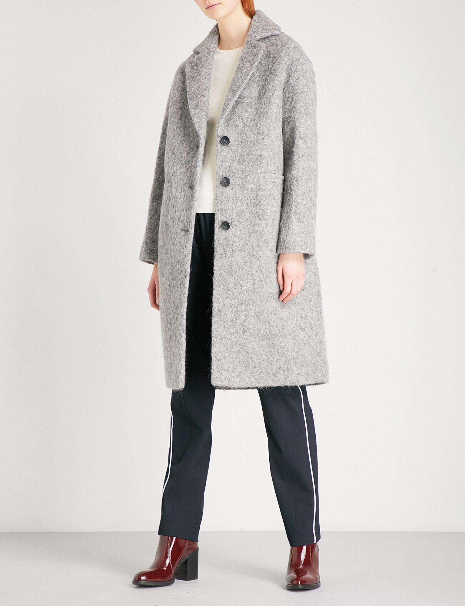 boucle grey coat