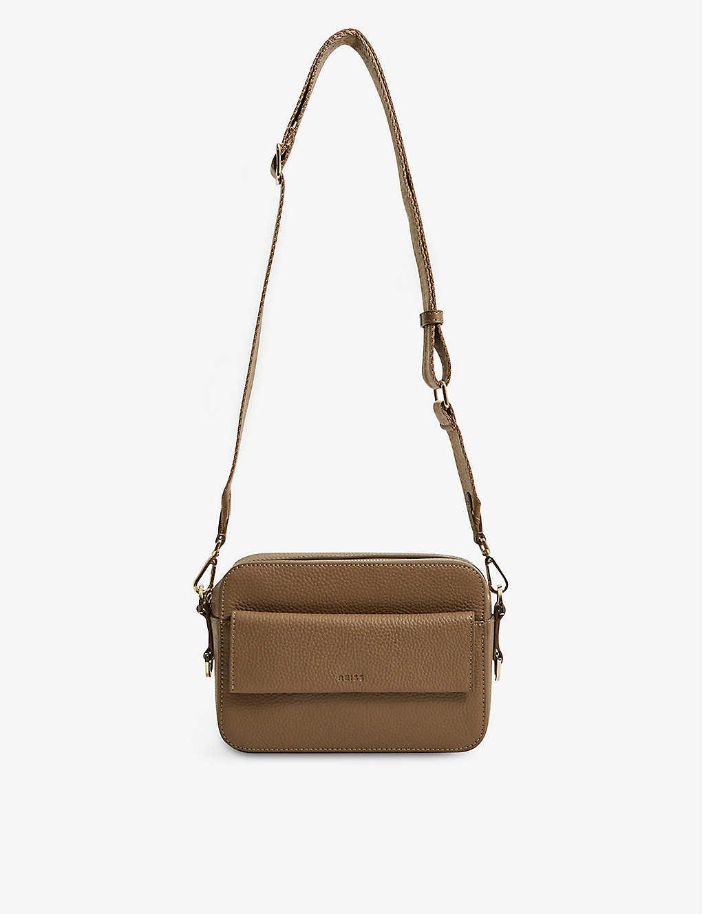 Reiss Cleo Leather Crossbody Camera Bag in White Lyst