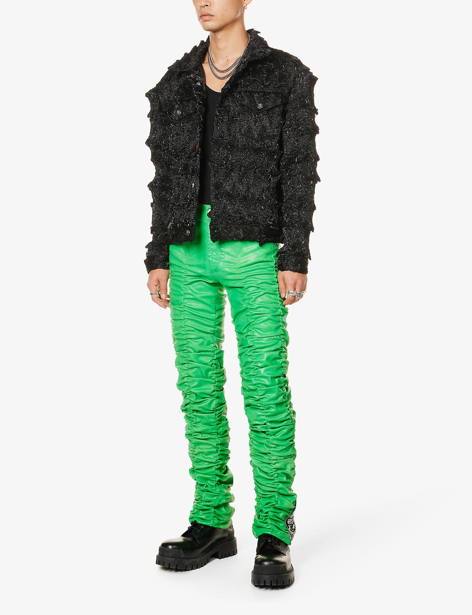 MJB [Marc Jacques Burton] Oil Stack Slim-fit Low-rise Stretch-denim Jeans  in Green for Men | Lyst