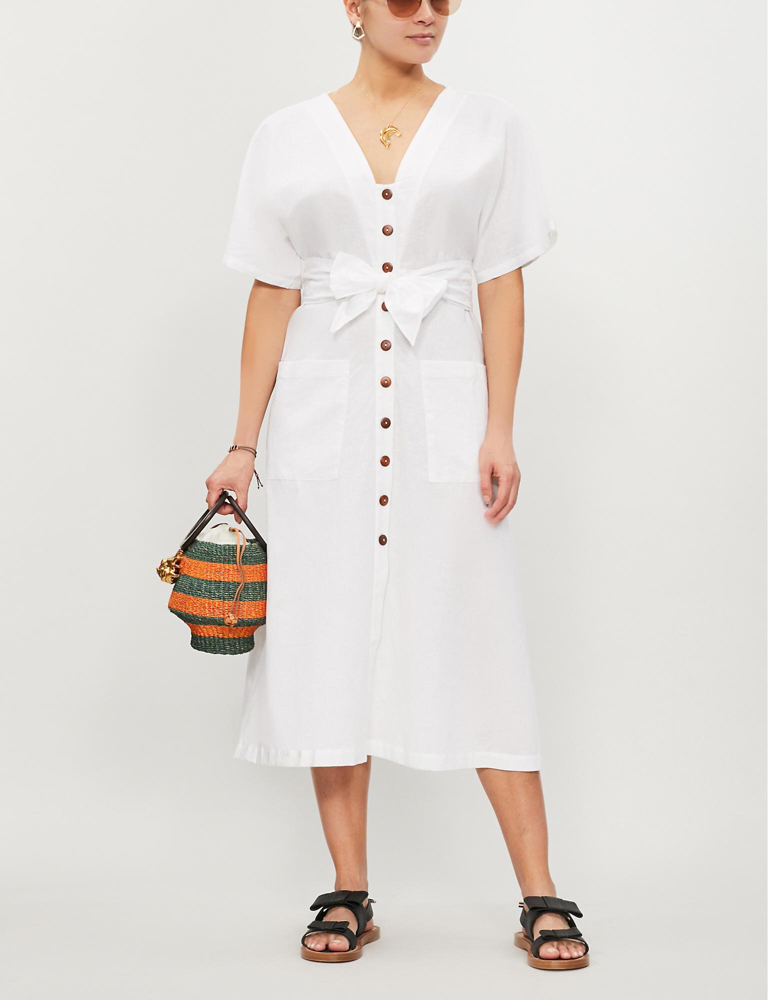 ocean alley linen blend mini dress
