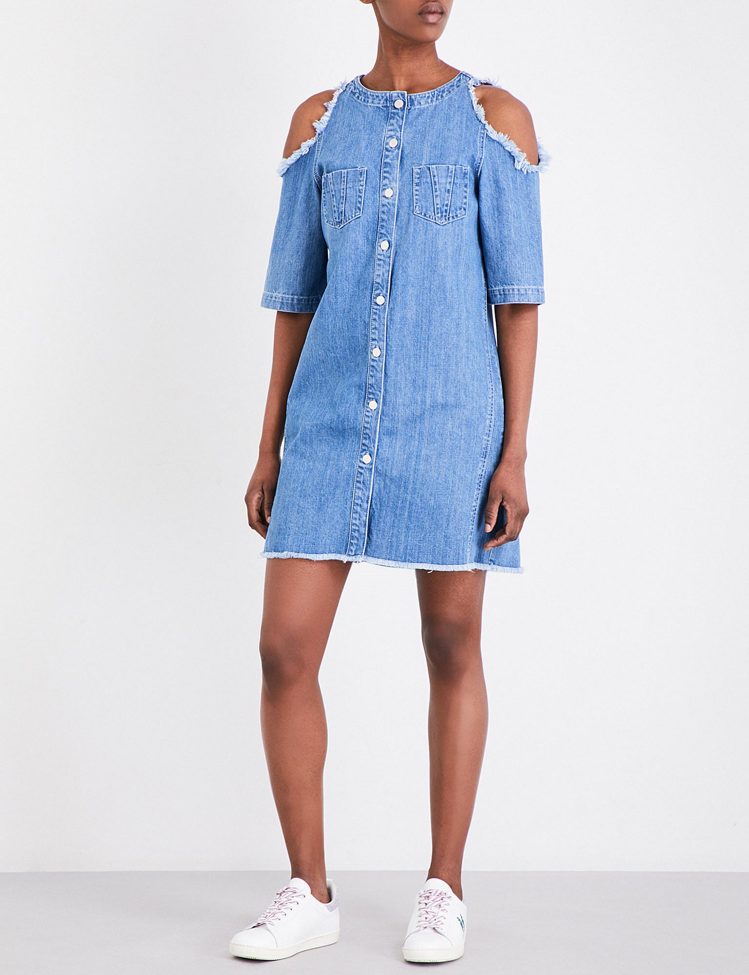 Denim cold shoulder dress Clearance