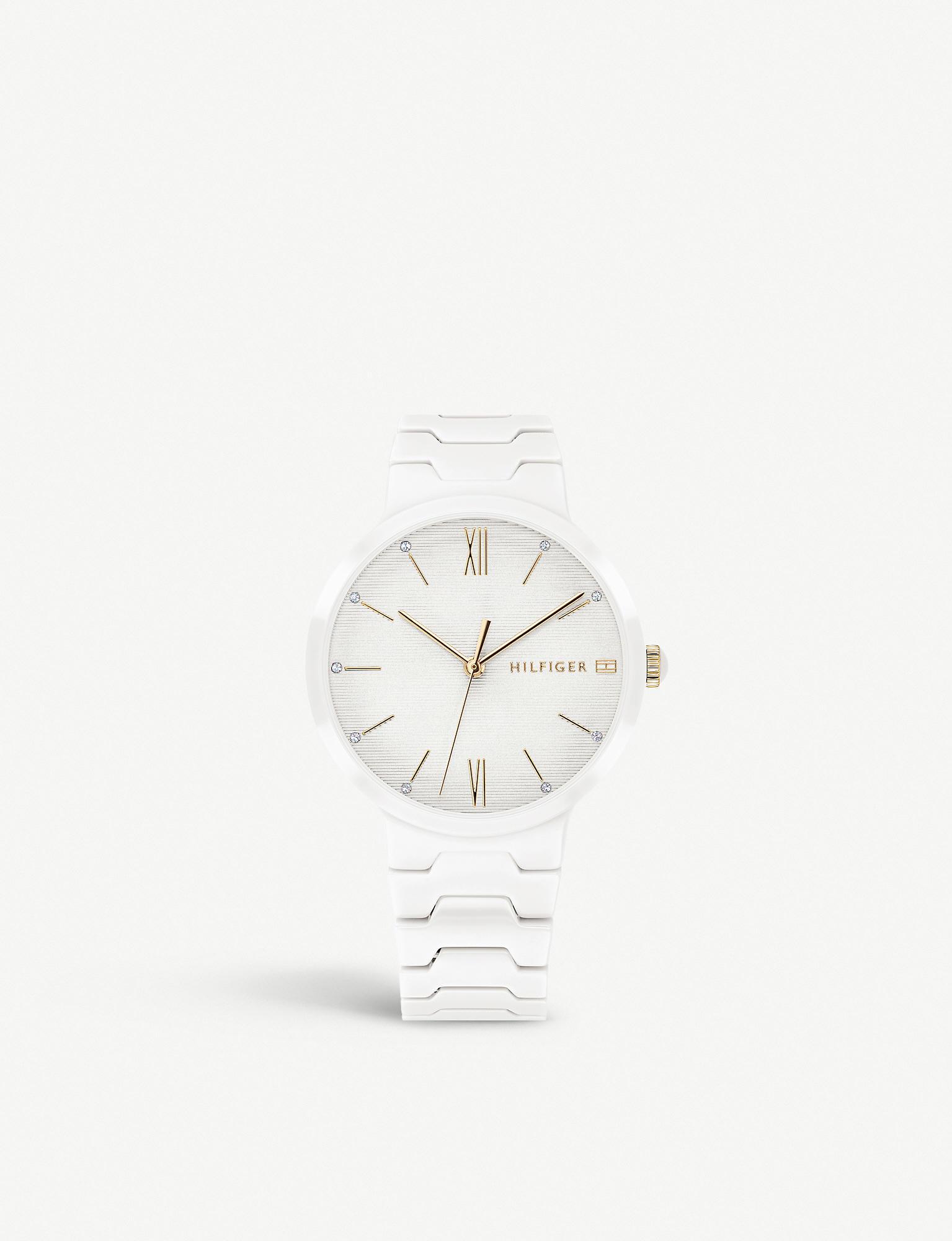 tommy hilfiger white ceramic watch