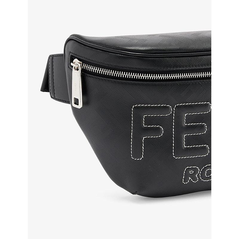 supplere præmedicinering gået i stykker Fendi Brand-embroidered Contrast-stitch Leather Bum Bag in Black for Men |  Lyst