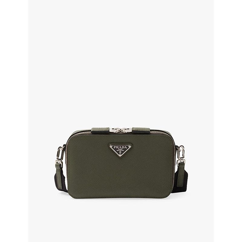 Prada Small Saffiano Leather Brique Cross Body Bag in Green for Men Lyst Canada