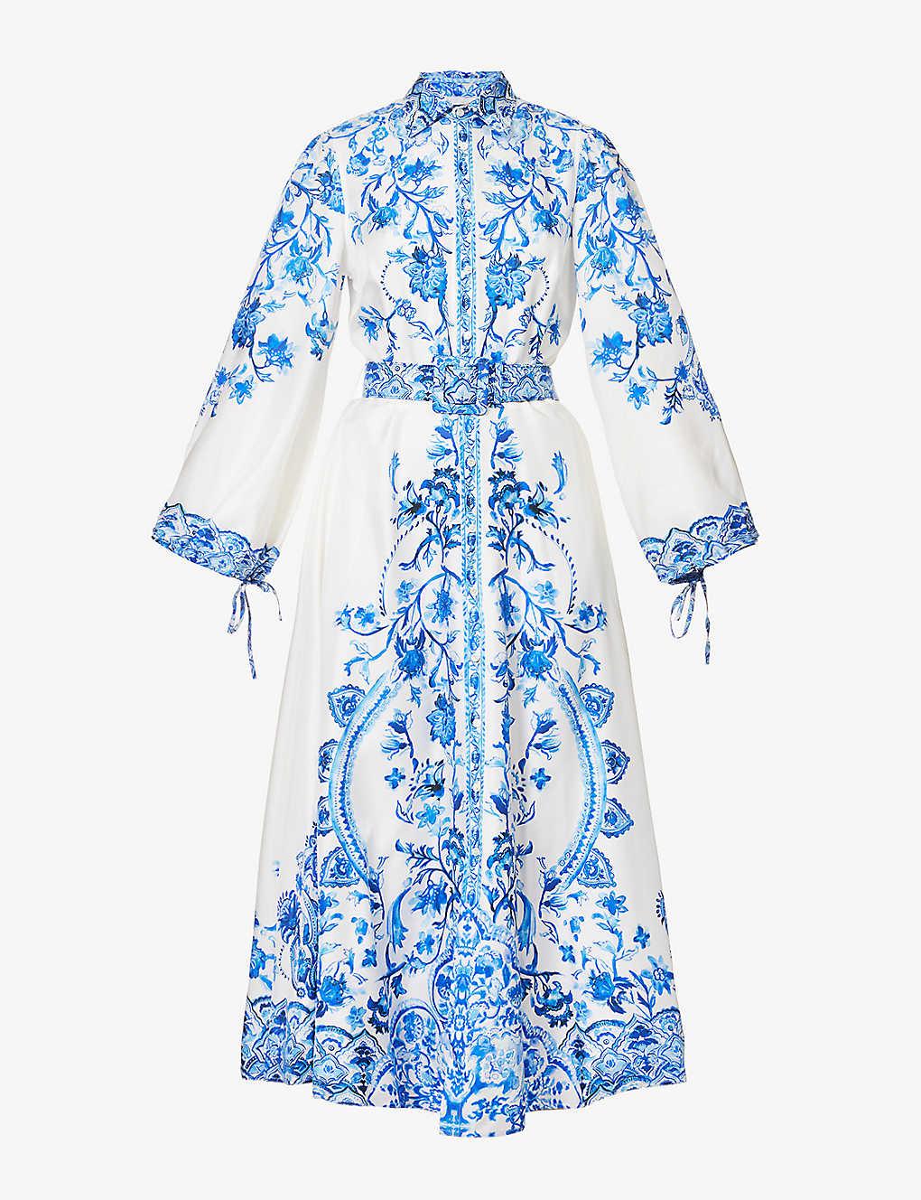 Polo Ralph Lauren Paisley pattern Long sleeve Silk Maxi Dress in