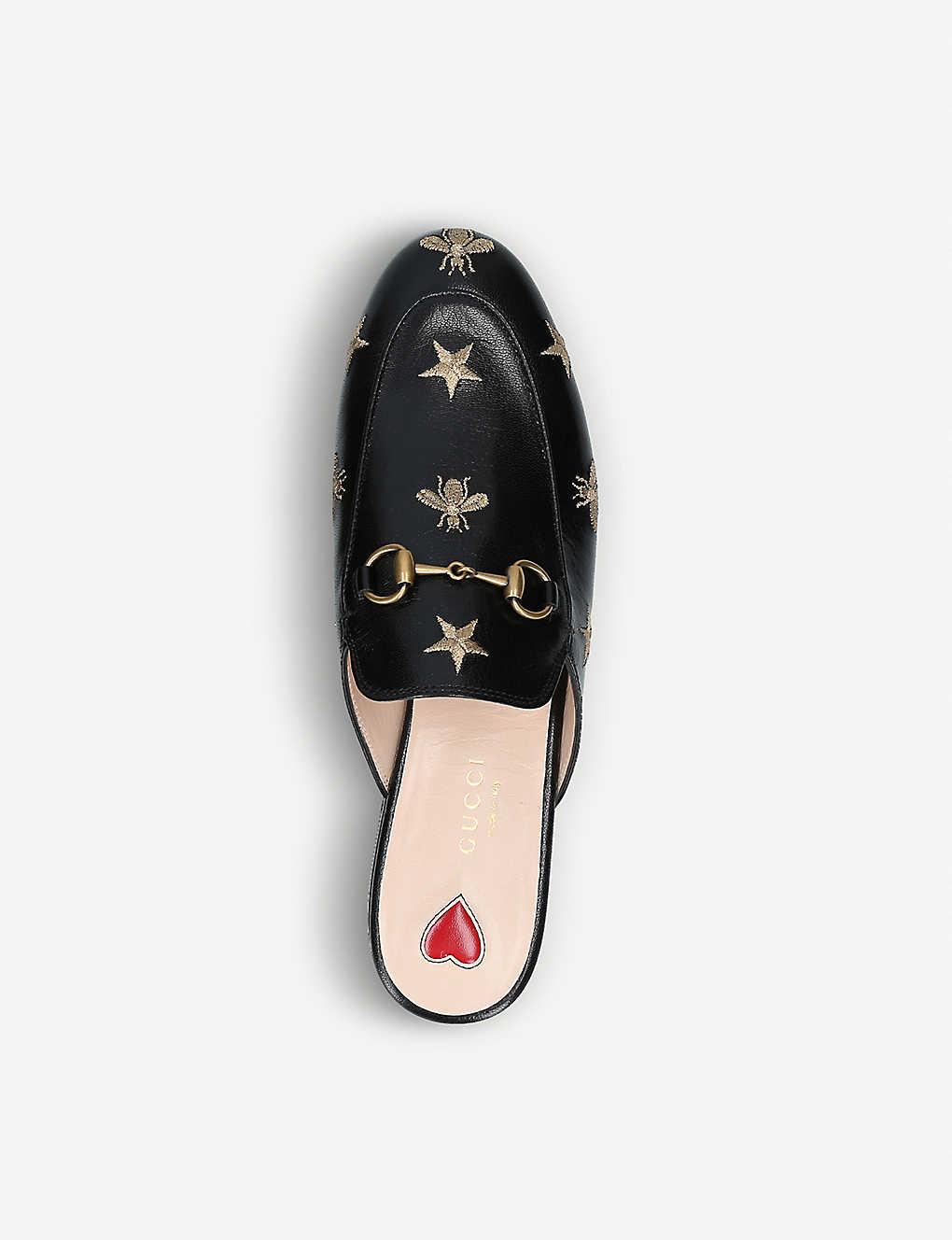gucci embroidered slippers