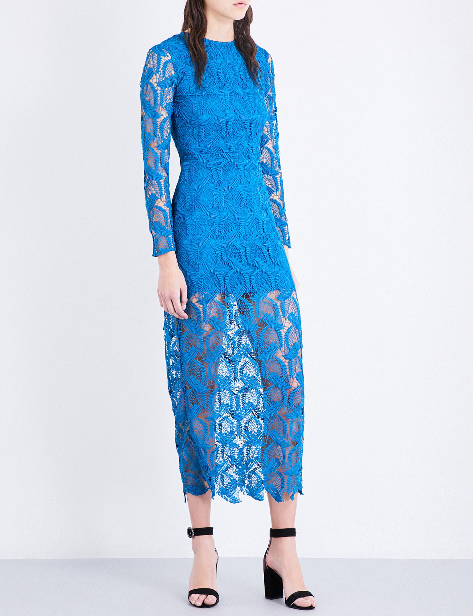 maje blue lace dress