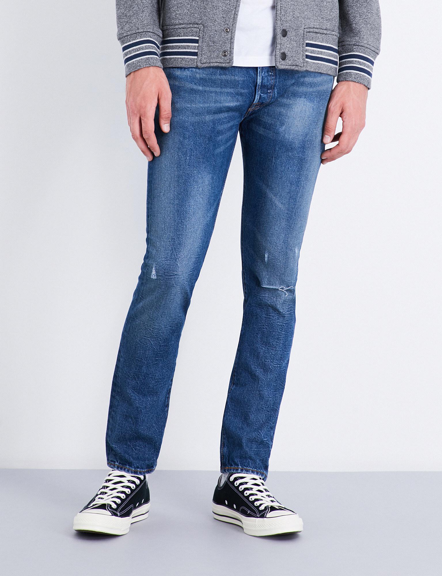 Levi's Denim 501 Slimfit Tapered Jeans in Blue for Men Lyst