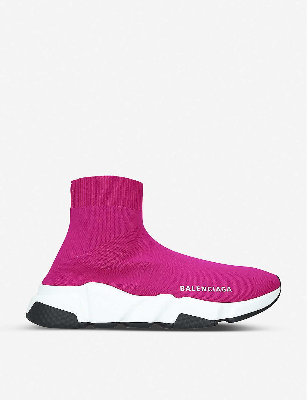 Balenciaga Women's Speed Knitted High-top Trainers in Pink | Lyst