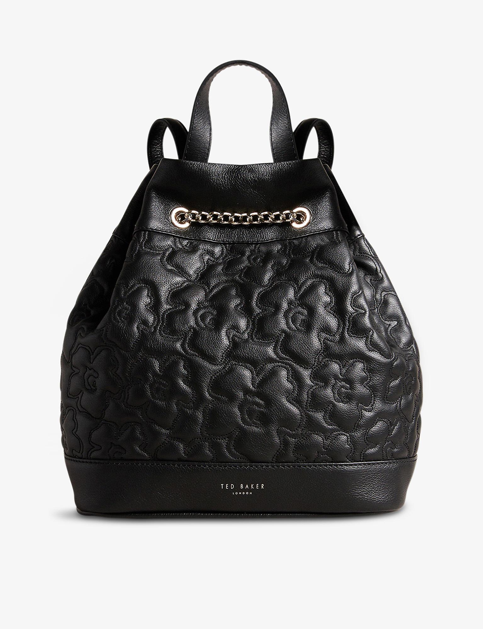 Ted Baker Ayssan Magnolia-quilted Leather Backpack in Black | Lyst