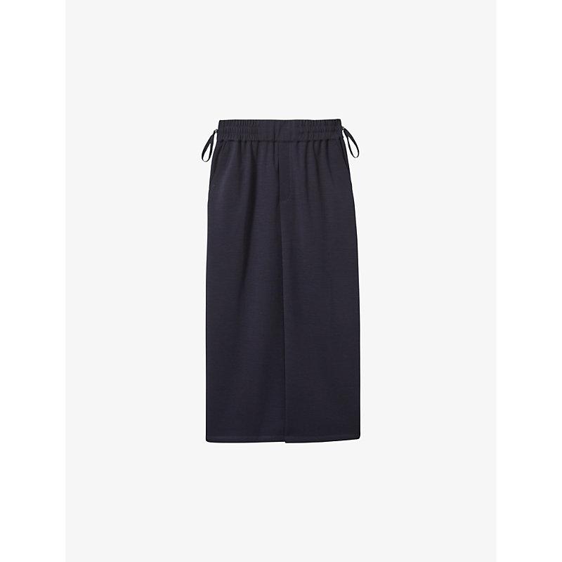 【海外限定】REISSウールスカート☆Nora Wool Blend Midi Skirt, Reiss Nora Ruched Wool-Blend Jersey Midi Skirt in Blue | Lyst UK