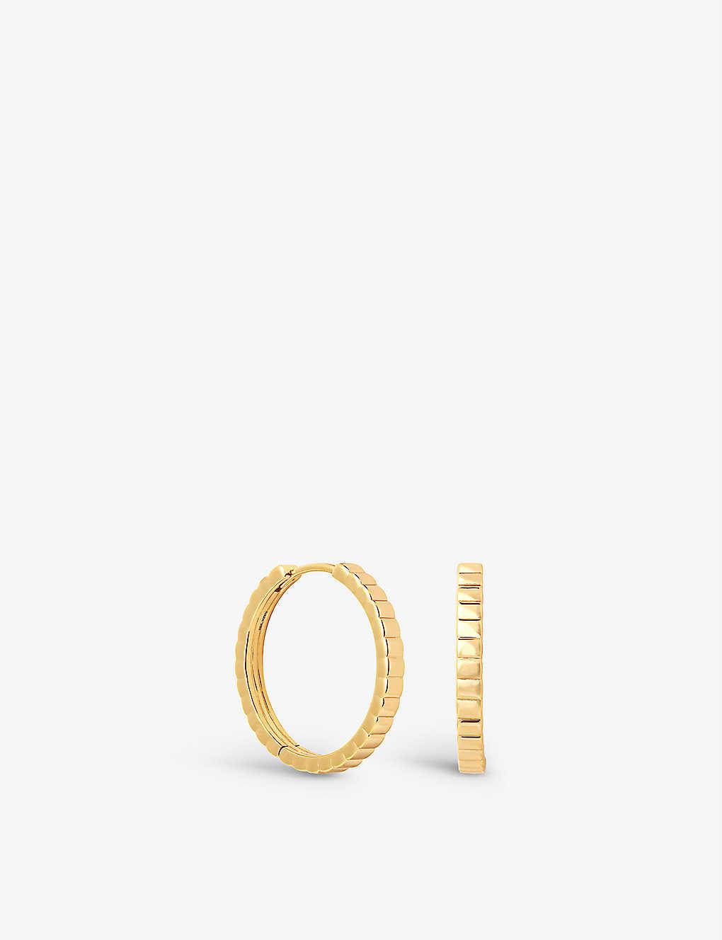 Astrid & Miyu Ridged 18ct Yellow Gold-plated Sterling-silver Hoop ...