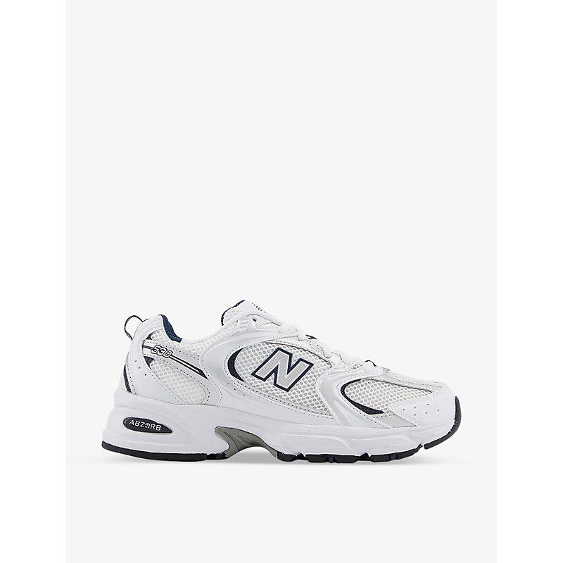 New Balance Mr530 Logo-embossed Leather And Mesh Low-top Trainers in White  | Lyst Australia