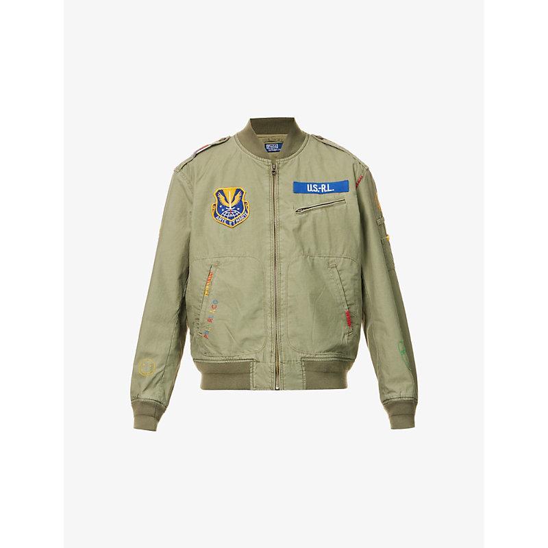 Polo Ralph Lauren Peace Love Dove Cotton Bomber Jacket in Green