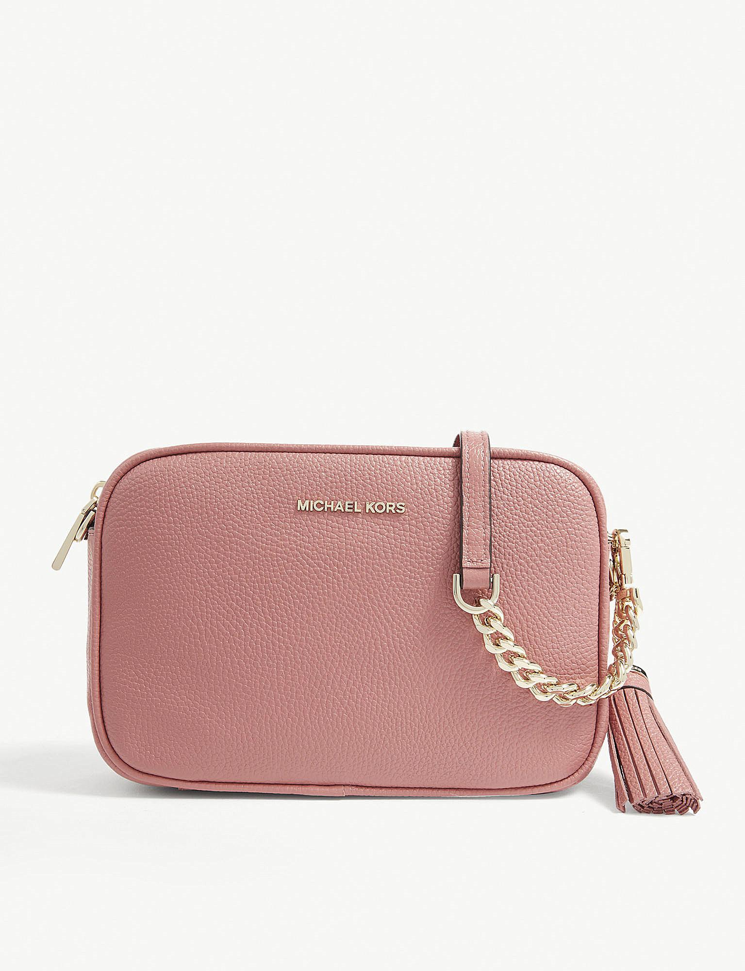 MICHAEL Michael Kors Ginny Leather Cross-body Bag in Rose (Pink) - Lyst
