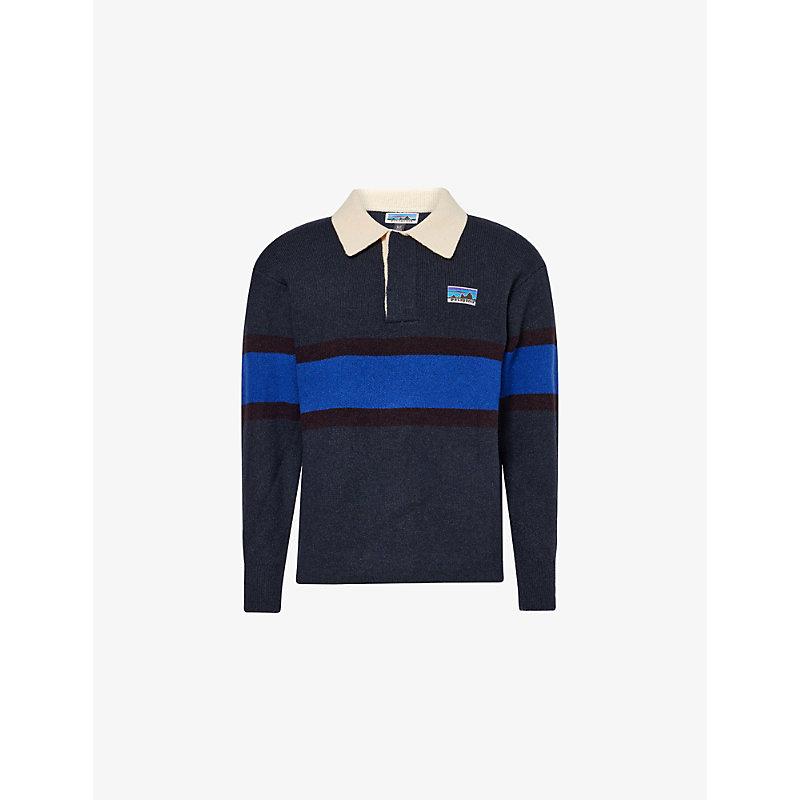 Patagonia Rugby Striped Wool-Blend Jumper in Blue for Men Lyst