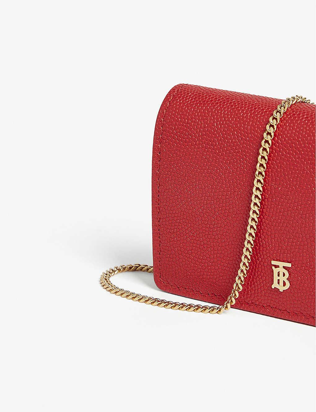 burberry jessie leather wallet on chain