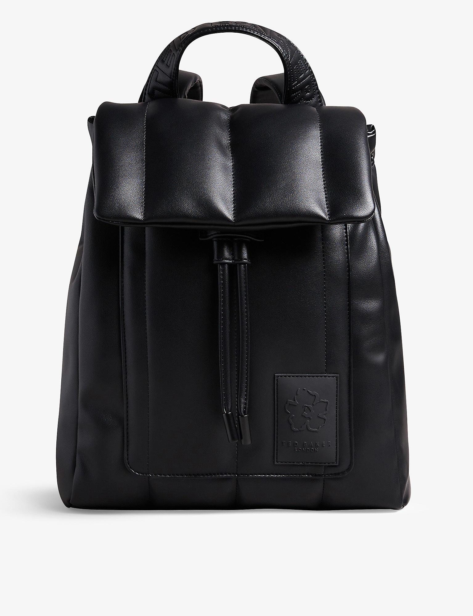 Ted Baker Janiey Faux-leather Quilted Rucksack in Black | Lyst