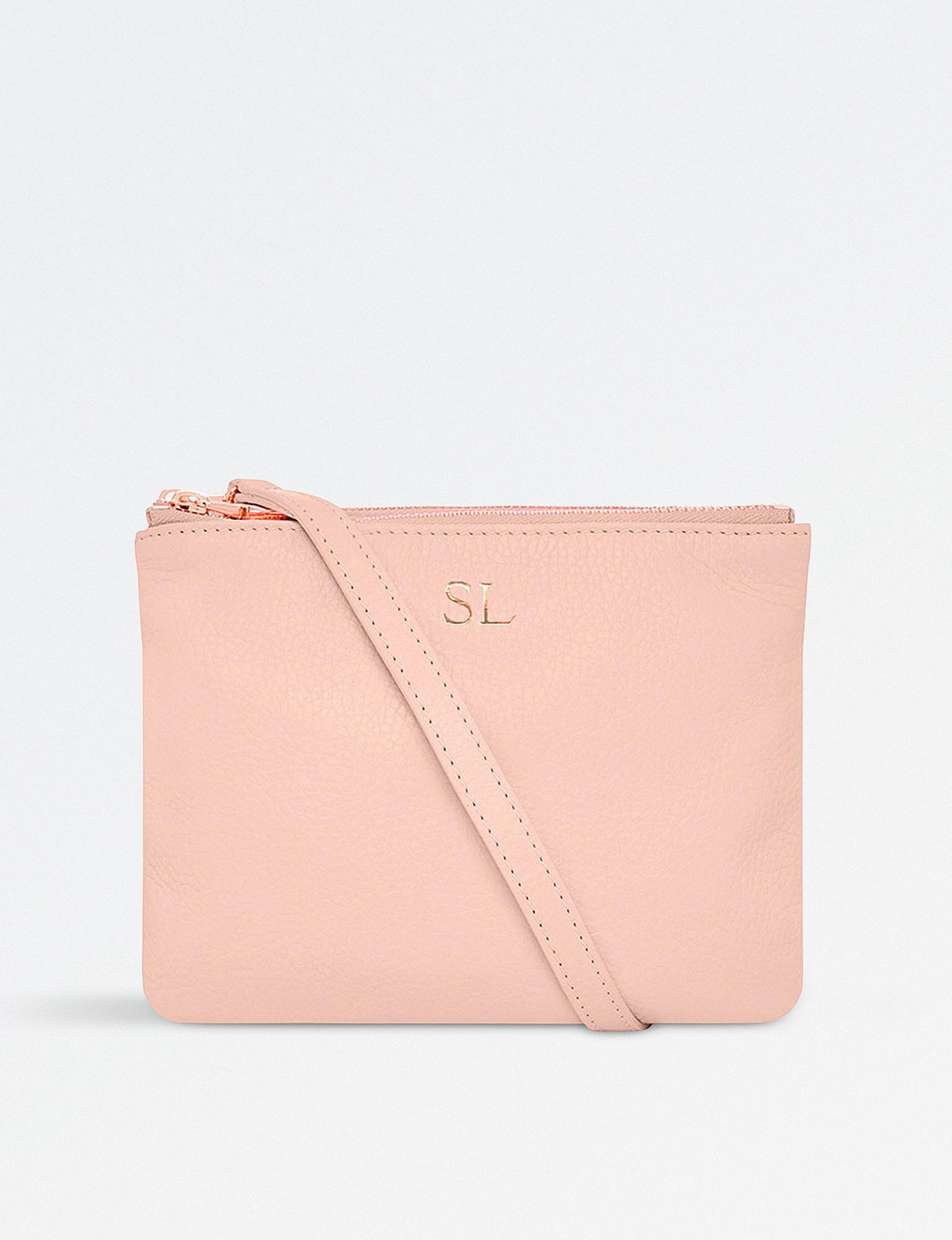 Lyst - Mon Purse Double Pouch Grainy Leather Cross-body Bag in Pink