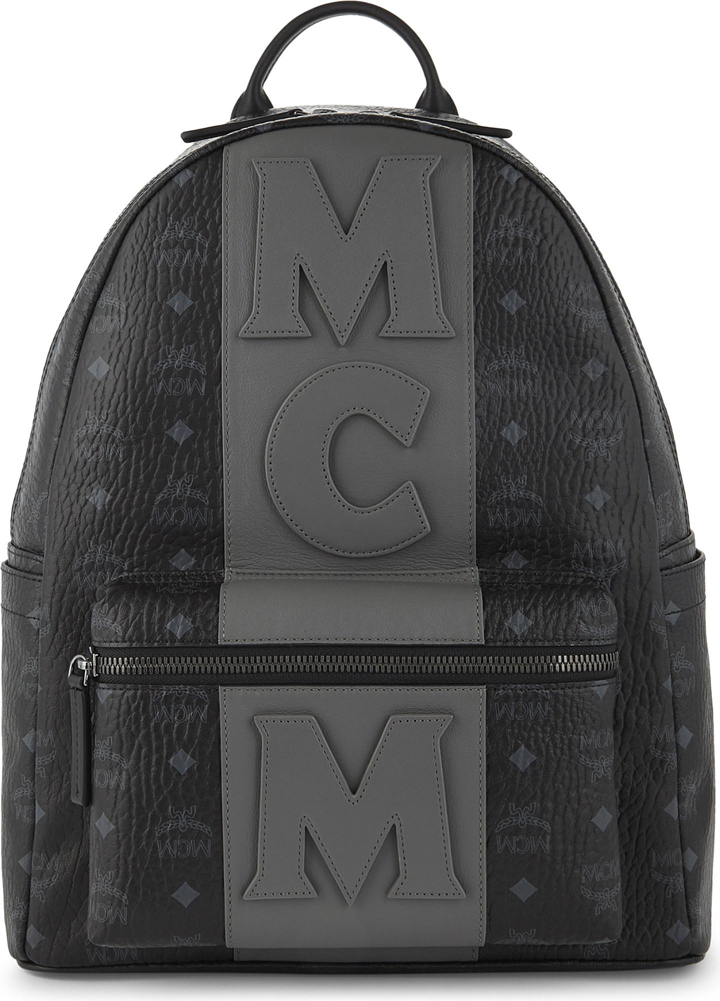 mcm logo backpack